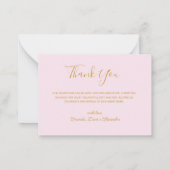 Budget Pink Blume Foto Baby Danke Karte (Rückseite)