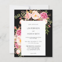 Budget Pink Blush Bloral Black 2 Hochzeit