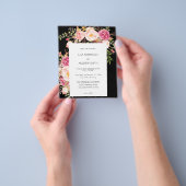 Budget Pink Blush Bloral Black V2 Wedding Flyer (Gruppe)
