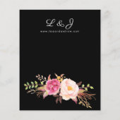 Budget Pink Blush Bloral Black V2 Wedding Flyer (Hinten)