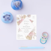Budget Pink Boho Floral Wedding Flyer (Einzeln)
