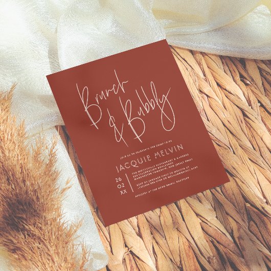 Budget Pink & Boho Rust Bridal Brunch & Bubbly