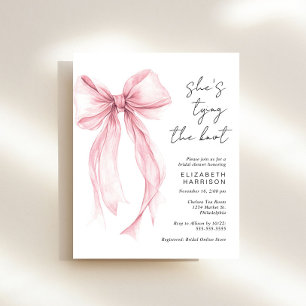 Budget Pink Bow Watercolor Brautparty Einladen