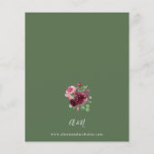 Budget Pink & Burgund Floral 7 Wedding - Green (Rückseite)