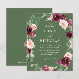 Budget Pink & Burgund Floral 7 Wedding - Green