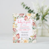 Budget Pink Butterfly Floral Girl Babydusche (Stehend Vorderseite)