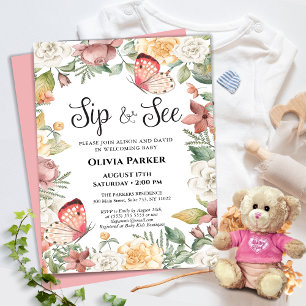 Budget Pink Butterfly Girl Baby Sip und sehen Einl