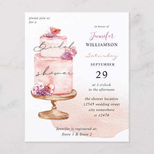 Budget Pink Cake Brautparty w Pink (Vorderseite)