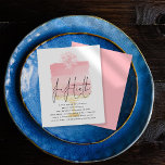 Budget Pink Cake Script 50. Geburtstag Einladung<br><div class="desc">Eine günstige BUDGET-Alternative für eine kleinere Größe von 4, 5 x 5, 6 Zoll, die ein Gewicht von 110 lbs hat, die ähnlich dick ist wie eine Postkarte (sie ist jedoch nicht als Postkarte geeignet). BITTE BEACHTEN SIE, DASS ES EINE Einladung pro Blatt gibt. Budget Pink Cake Script 50. Geburtstag...</div>