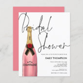 Budget Pink Champagne Script White Brautparty (Vorne/Hinten)
