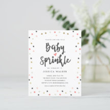 Budget Pink Confetti Baby Sprinkle Einladung