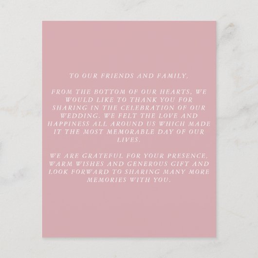 BUDGET Pink Danke Karte (Hinten)