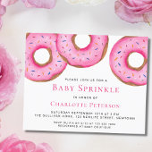Budget Pink Donuts Girl Baby Sprinkle Einladung