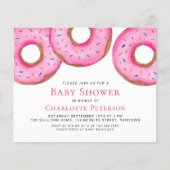 Budget Pink Donuts Girl's Baby Shower Einladung (Vorderseite)