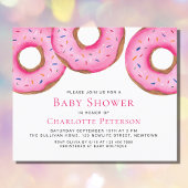 Budget Pink Donuts Girl's Baby Shower Einladung