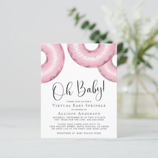 Budget Pink Donuts Virtual Baby Sprinkle laden (Stehend Vorderseite)