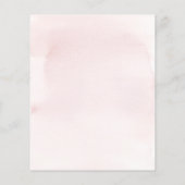 Budget Pink Elephant Girl Baby Dusche Einladung Flyer (Hinten)