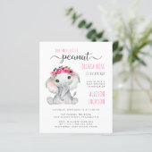 Budget Pink Elephant Watercolor Girl Baby Sprinkle (Stehend Vorderseite)