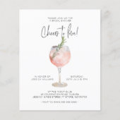Budget Pink Feiern Liebe Brautparty Einladung (Vorderseite)