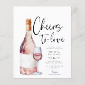 Budget Pink Feiern Liebe Brautparty Einladung Flyer (Vorne)