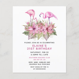 Budget Pink Flamingo Geburtstagsparty Einladung