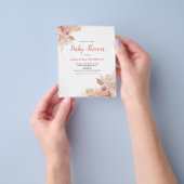 Budget Pink Floral Boho Kinderdusche Einladung Flyer (Gruppe)