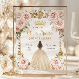 Budget Pink Floral Champagne Gozo Quinceañera Zeic