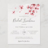 Budget Pink Floral Cherry Blossom Bridal Luncheon (Vorderseite)