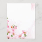 Budget Pink Floral Elephant 1. Geburtstag Einladun (Rückseite)