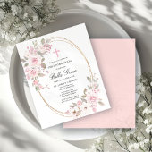 Budget Pink Floral First Heilige Kommune Einladung