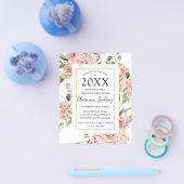 Budget Pink Floral Foto Back Graduation Party Flyer (Einzeln)