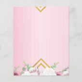 Budget Pink Floral Geometric Save the Date (Rückseite)