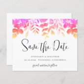Budget Pink Floral Save the Date (Vorne/Hinten)