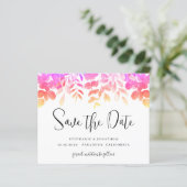 Budget Pink Floral Save the Date (Stehend Vorderseite)