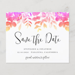 Budget Pink Floral Save the Date