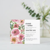 Budget Pink Floral Vow Erneuerende Einladung (Stehend Vorderseite)