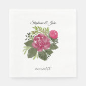 Budget Pink Floral Wedding Serviette (Vorderseite)