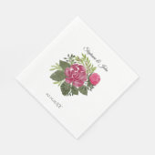 Budget Pink Floral Wedding Serviette (Ecke)