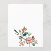 Budget Pink Florals Hochzeit speichern das Datum (Rückseite)