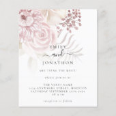 Budget Pink Florals Informelle Skripthochzeit (Vorderseite)