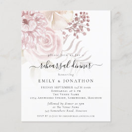 Budget Pink Florals Probe Abendessen Einladung