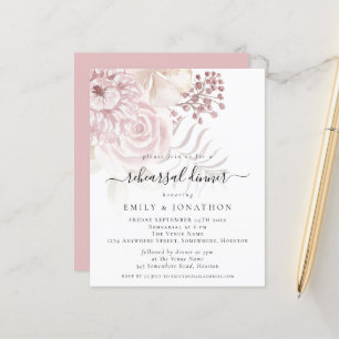 Budget Pink Florals Probe Abendessen Einladung