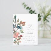 Budget Pink Florals QR Code Hochzeit speichern das (Stehend Vorderseite)