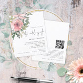 Budget Pink Florals QR Code Hochzeitsempfehlung