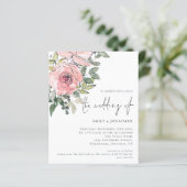 Budget Pink Florals QR Code Hochzeitsempfehlung (Stehend Vorderseite)