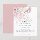 Budget Pink Florals Script Hochzeitsempfehlung (Vorne/Hinten)
