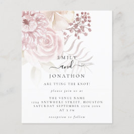 Budget Pink Florals Script Hochzeitsempfehlung