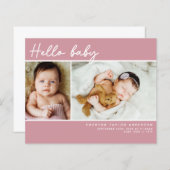 Budget Pink Foto Baby Danke Karte (Vorne/Hinten)