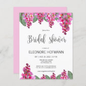 Budget Pink Fuchsia Wisteria Brautparty Karte (Vorne/Hinten)