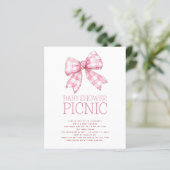 Budget Pink Gingham Bow Baby Shower Picnic (Stehend Vorderseite)